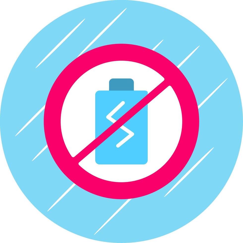 No Battery Flat Circle Icon Design vector