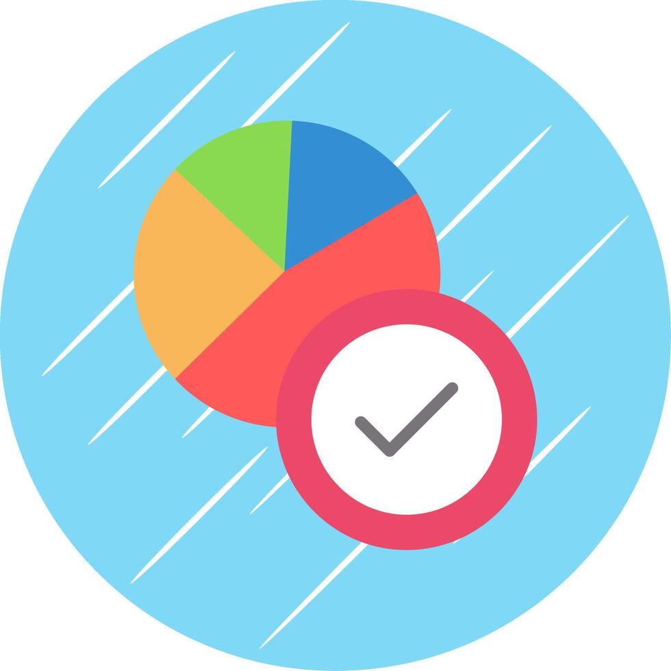 Pie Chart Flat Circle Icon Design vector