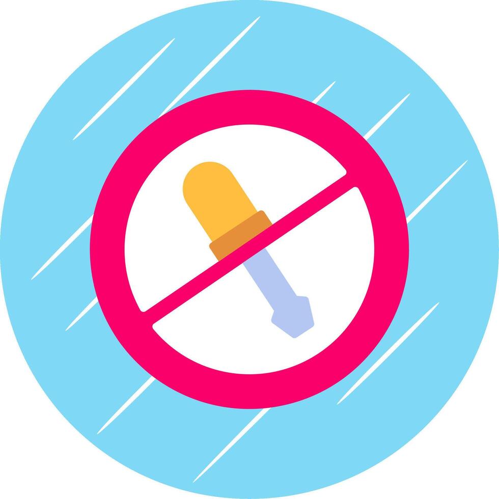 No Screwdriver Flat Circle Icon Design vector