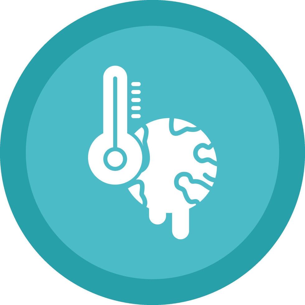 Global Warming Glyph Due Circle Icon Design vector