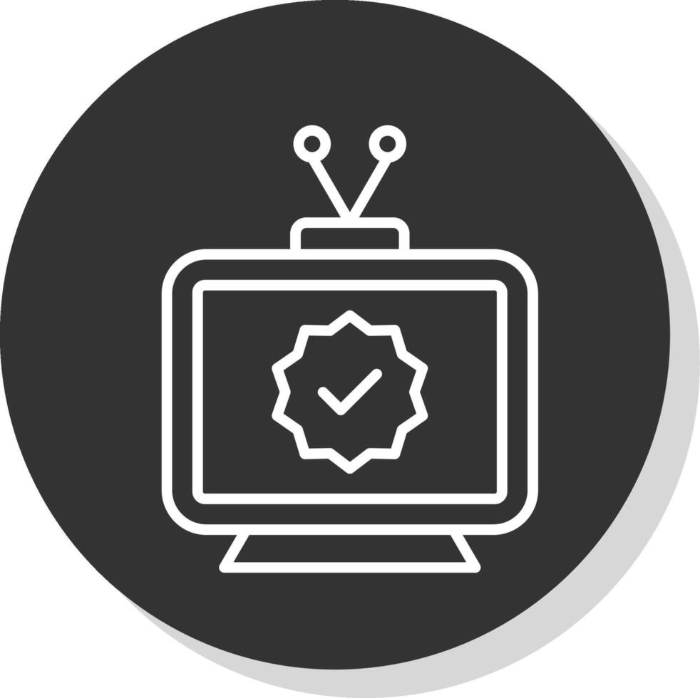 Television Line Shadow Circle Icon Design vector