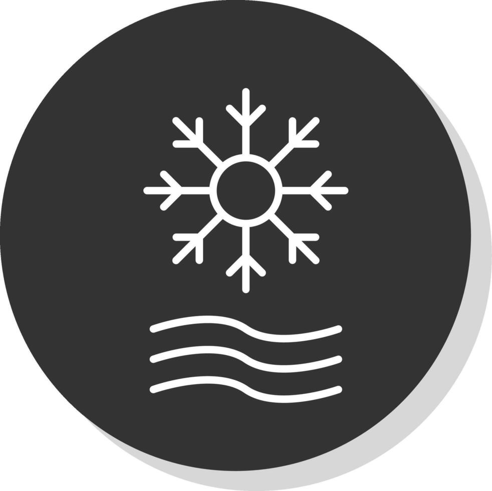 Defrost Line Shadow Circle Icon Design vector