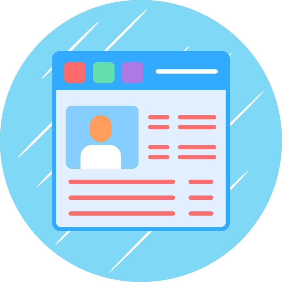 User Profile Flat Circle Icon Design vector