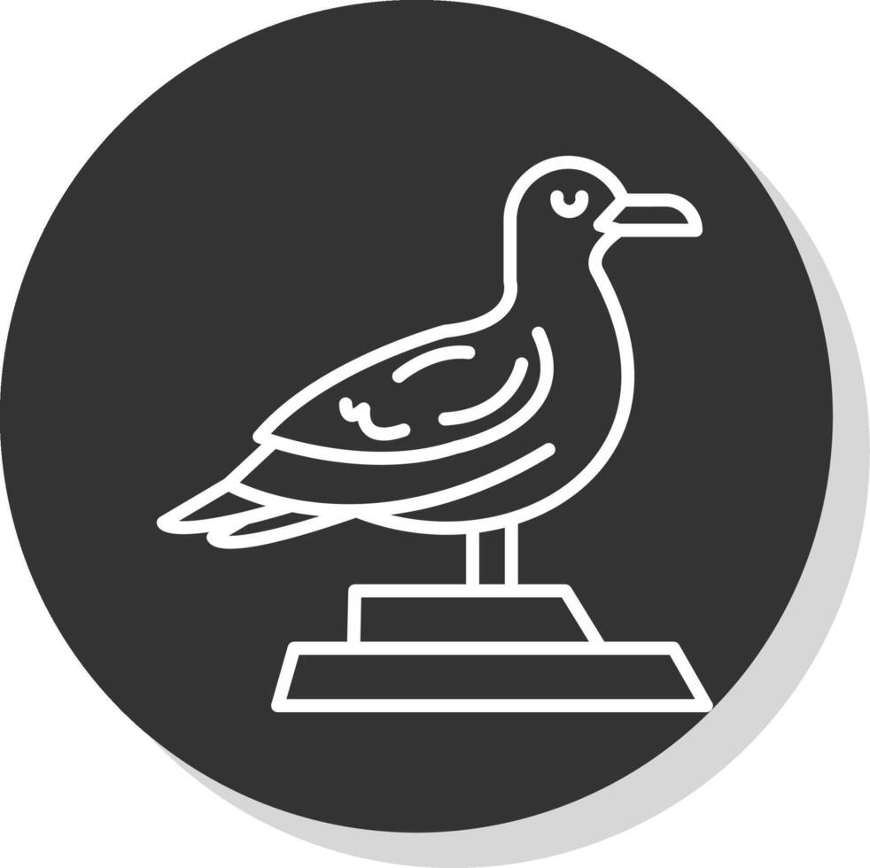 Seagull Line Shadow Circle Icon Design vector