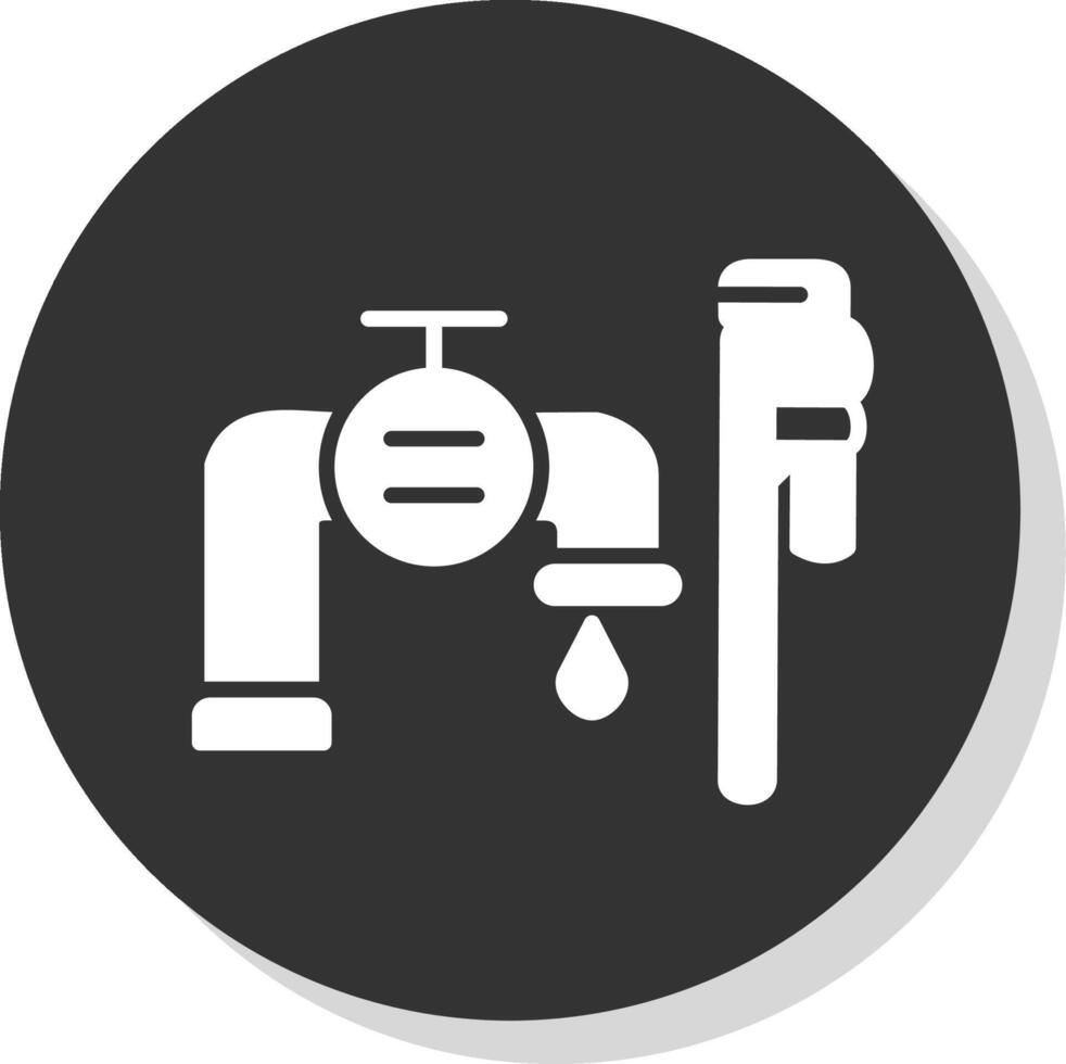 Plumbing installation Glyph Shadow Circle Icon Design vector