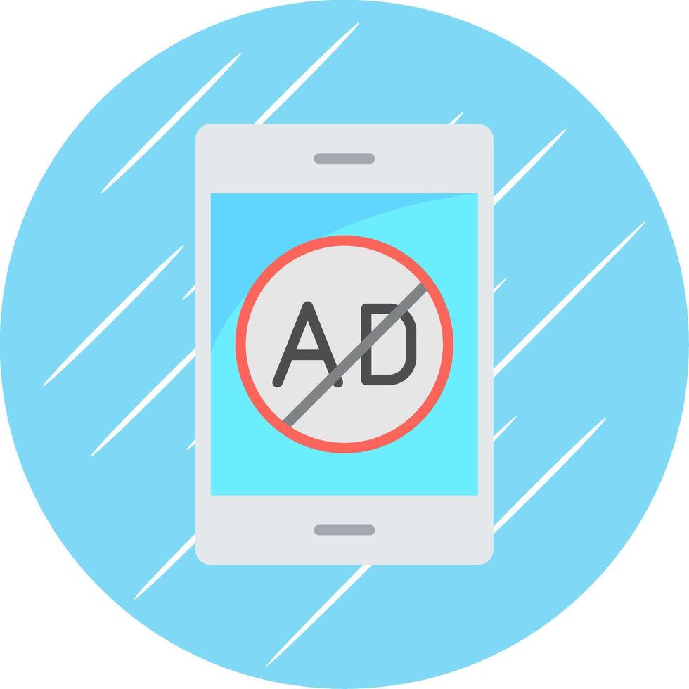 Ad Blocker Flat Circle Icon Design vector