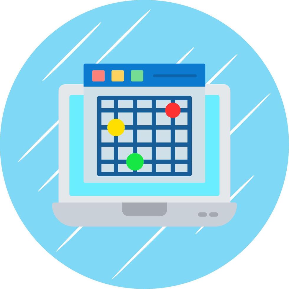 Heatmap Flat Circle Icon Design vector