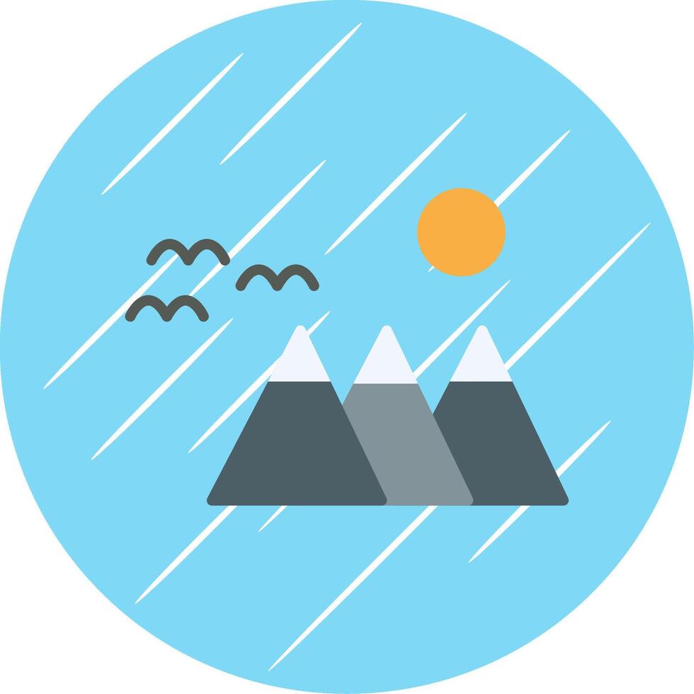 Mountain Flat Circle Icon Design vector