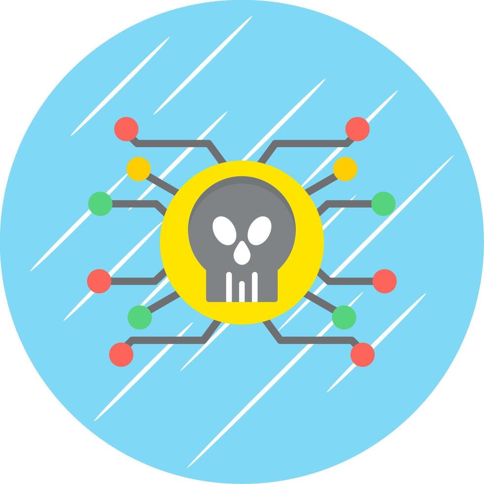 Cyber Attack Flat Circle Icon Design vector