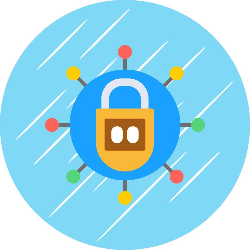 Lock Flat Circle Icon Design vector