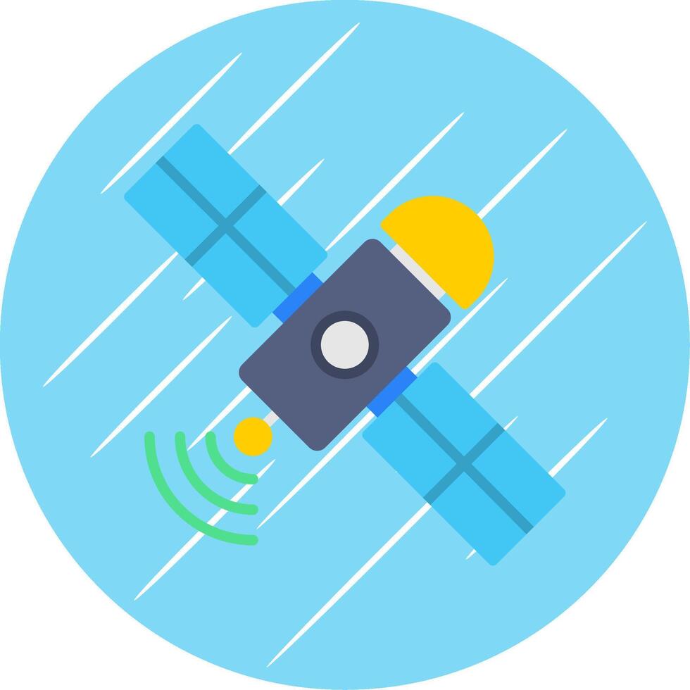 Satellite Flat Circle Icon Design vector