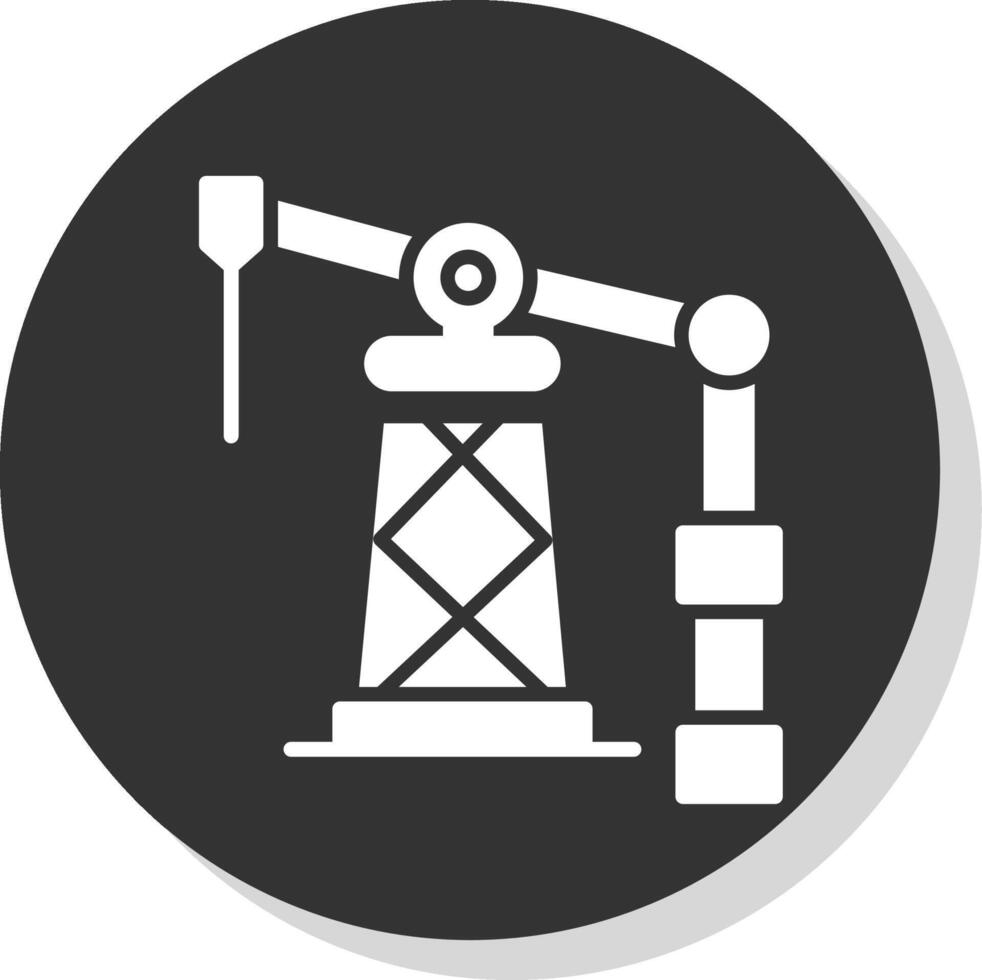 Oil Derrick Glyph Shadow Circle Icon Design vector
