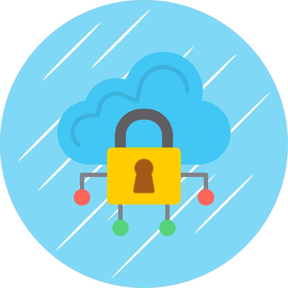 Data Secure Flat Circle Icon Design vector
