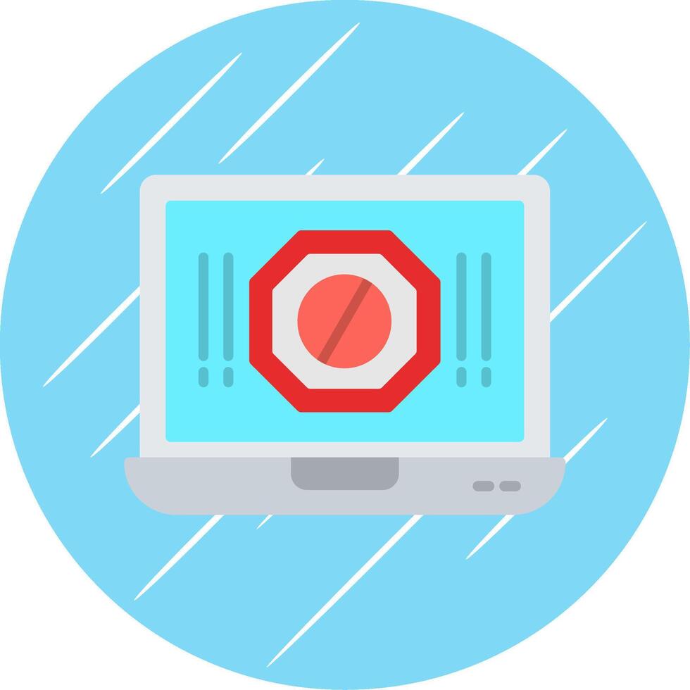Ad Blocker Flat Circle Icon Design vector