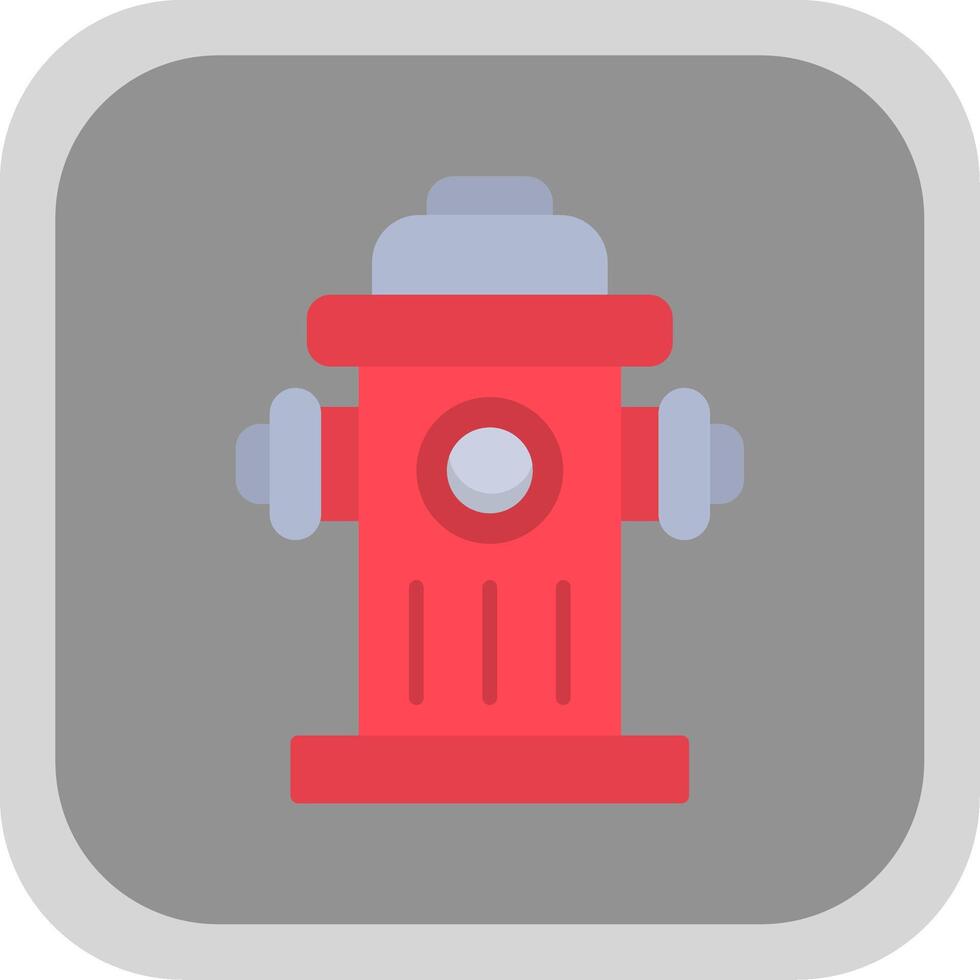 Fire Hydrant Flat round corner Icon Design vector