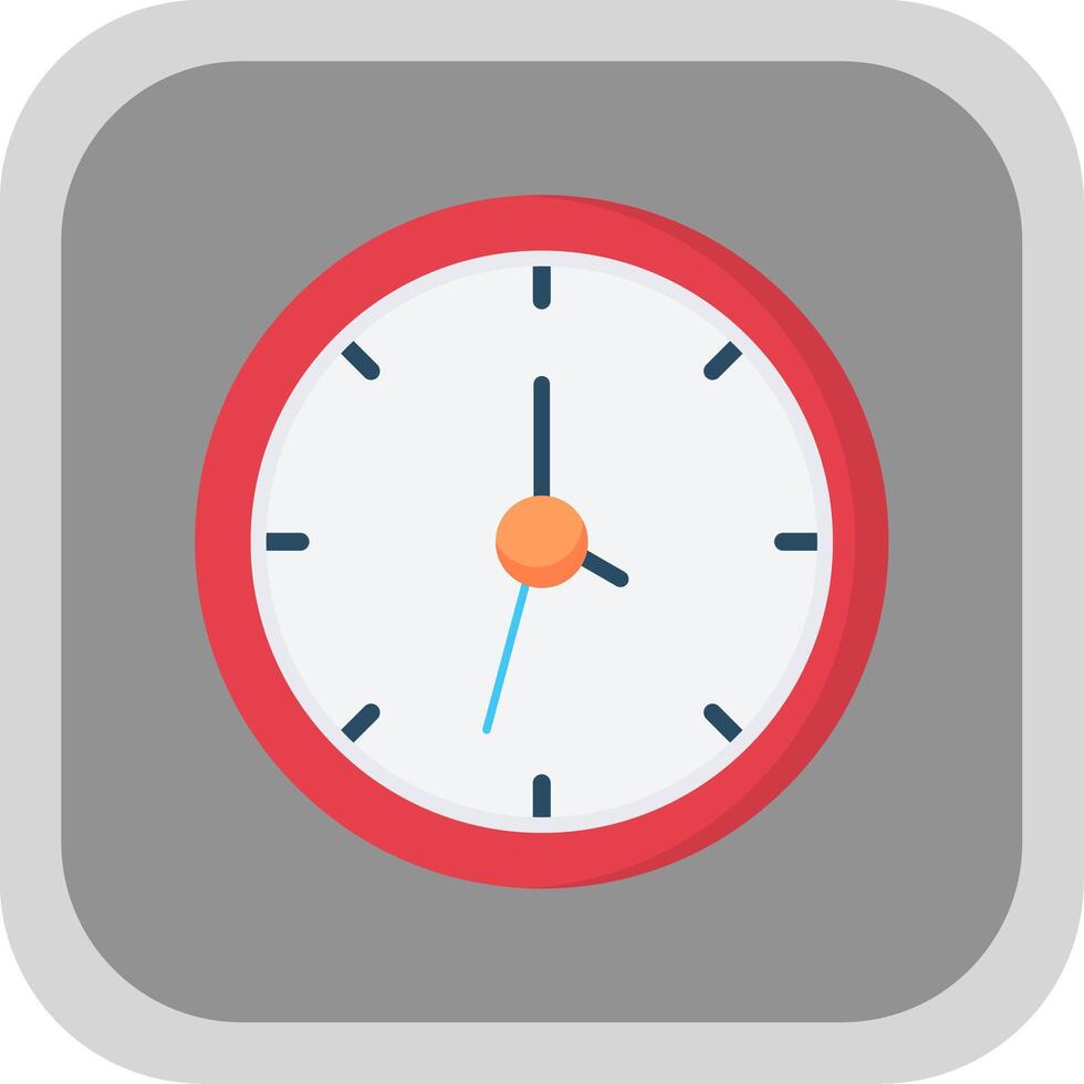 Clock Flat round corner Icon Design vector