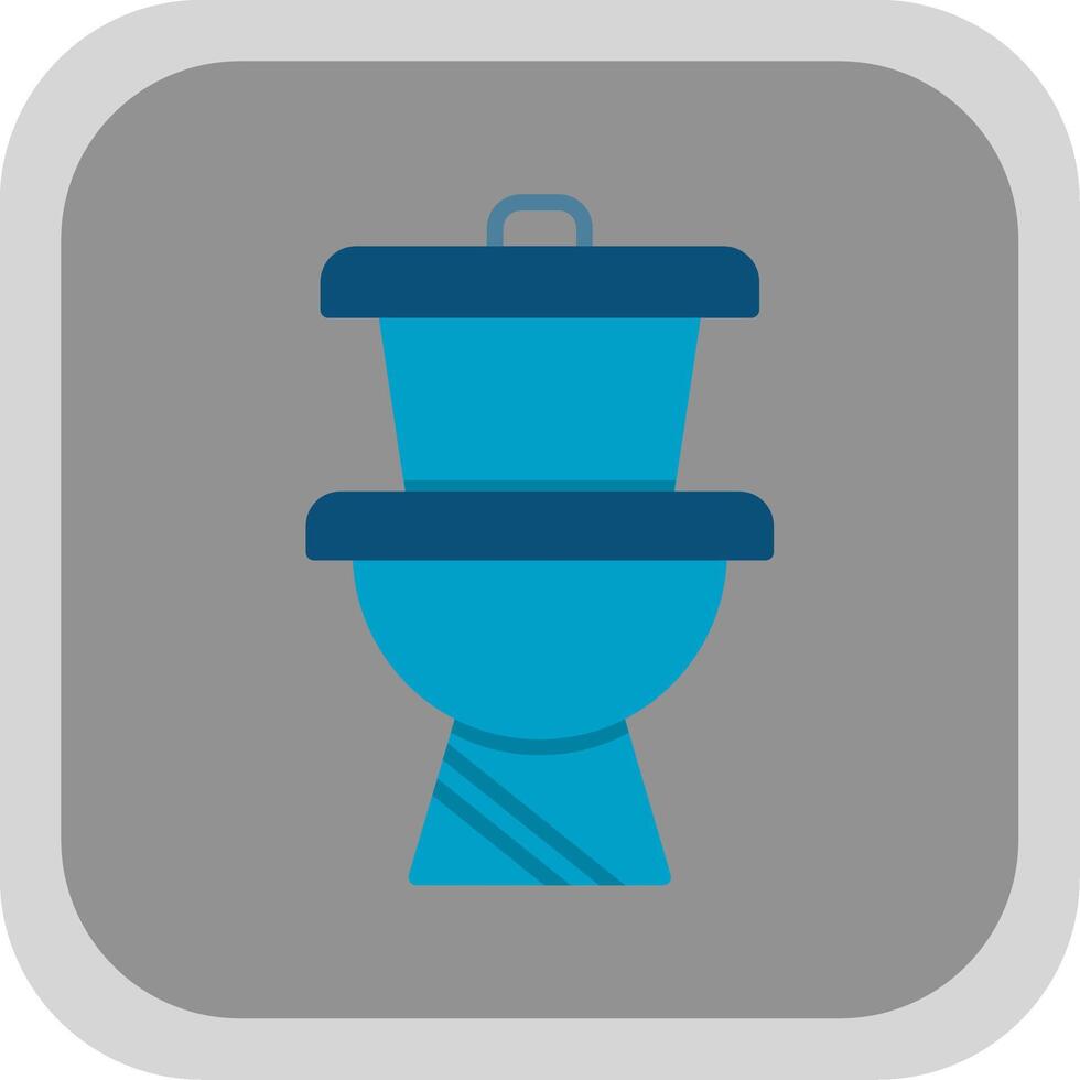 Wc Flat round corner Icon Design vector