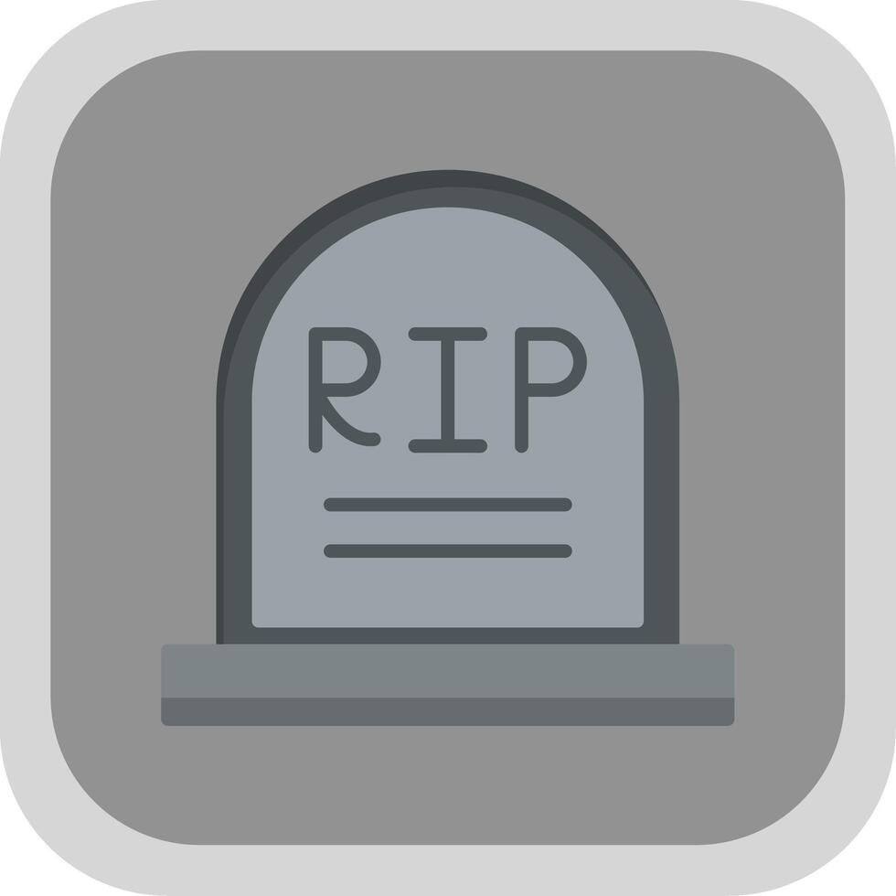 Cemetery Flat round corner Icon Design vector