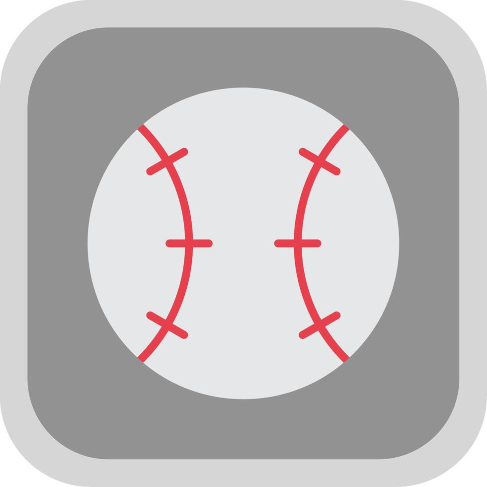 Baseball Flat round corner Icon Design vector