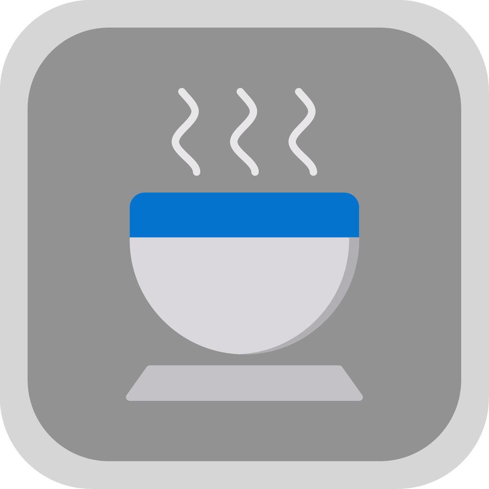 Bowl Flat round corner Icon Design vector