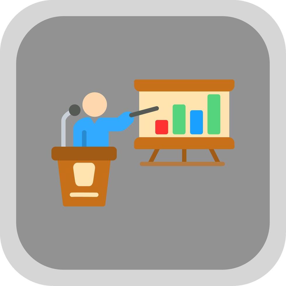 Presentation Flat round corner Icon Design vector