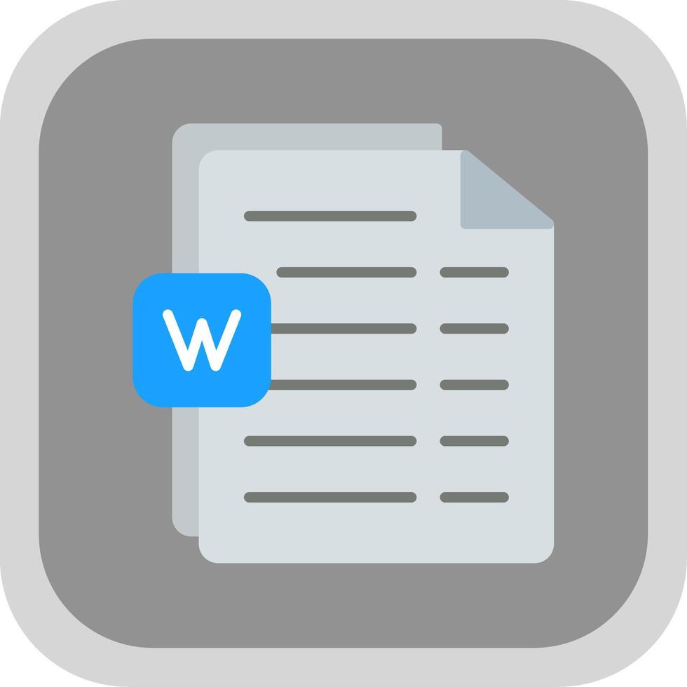 Word Flat round corner Icon Design 43919792 Vector Art at Vecteezy