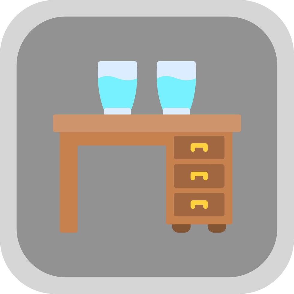 Water Flat round corner Icon Design vector