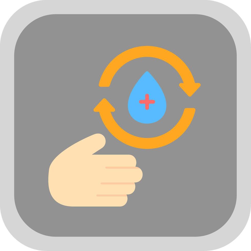 Hand Wash Flat round corner Icon Design vector