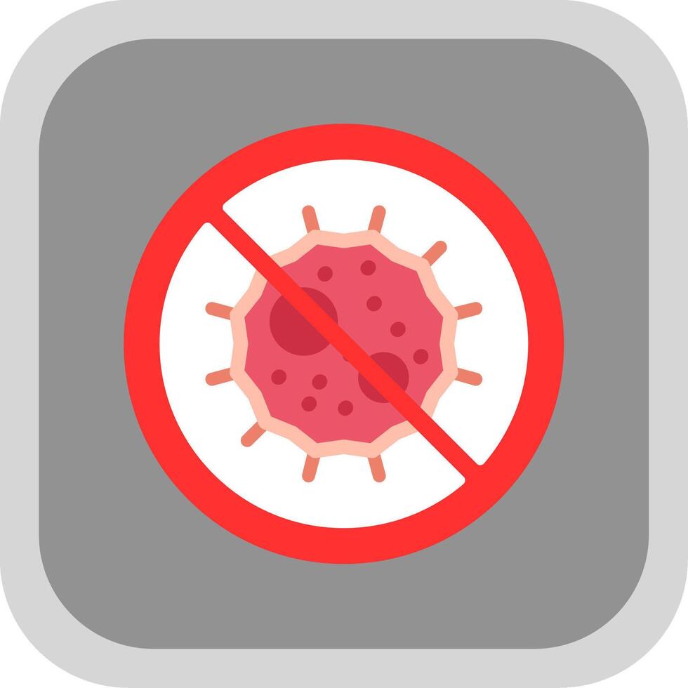 Bacteria Flat round corner Icon Design vector