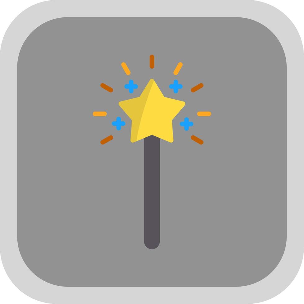 Magic Wand Flat round corner Icon Design vector