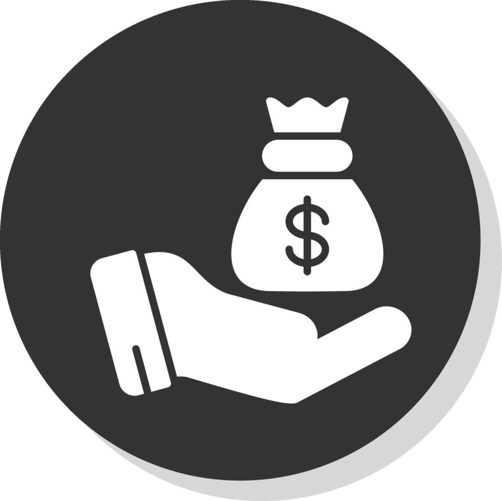 Donation Glyph Shadow Circle Icon Design vector