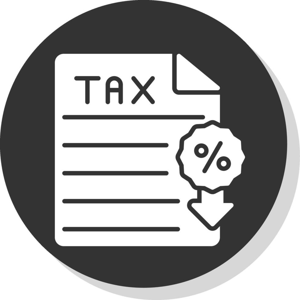 Tax Glyph Shadow Circle Icon Design vector