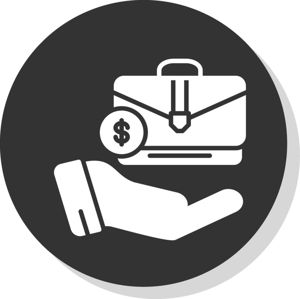 Growth Glyph Shadow Circle Icon Design vector