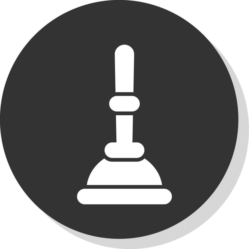 Plunger Glyph Shadow Circle Icon Design vector