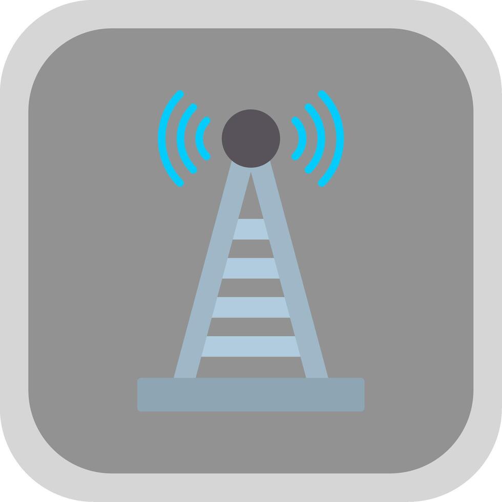 Radio Tower Flat round corner Icon Design vector