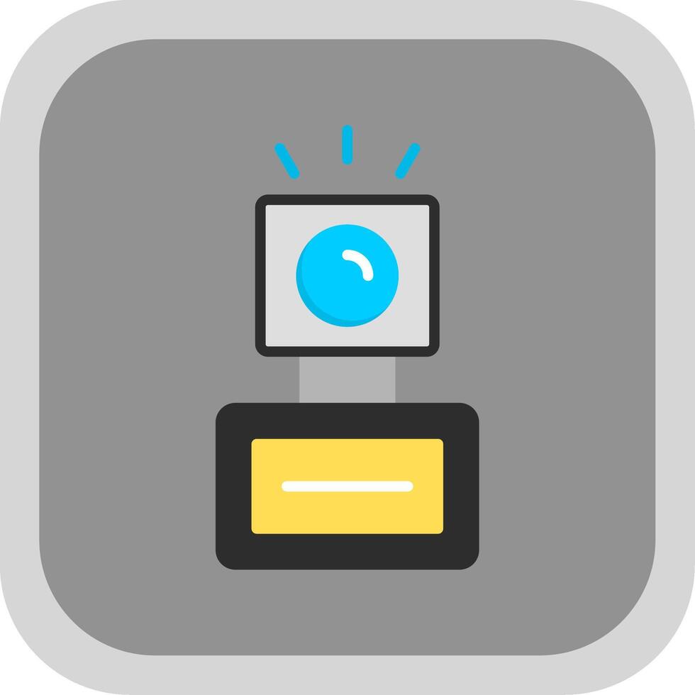 Camera Flash Flat round corner Icon Design vector