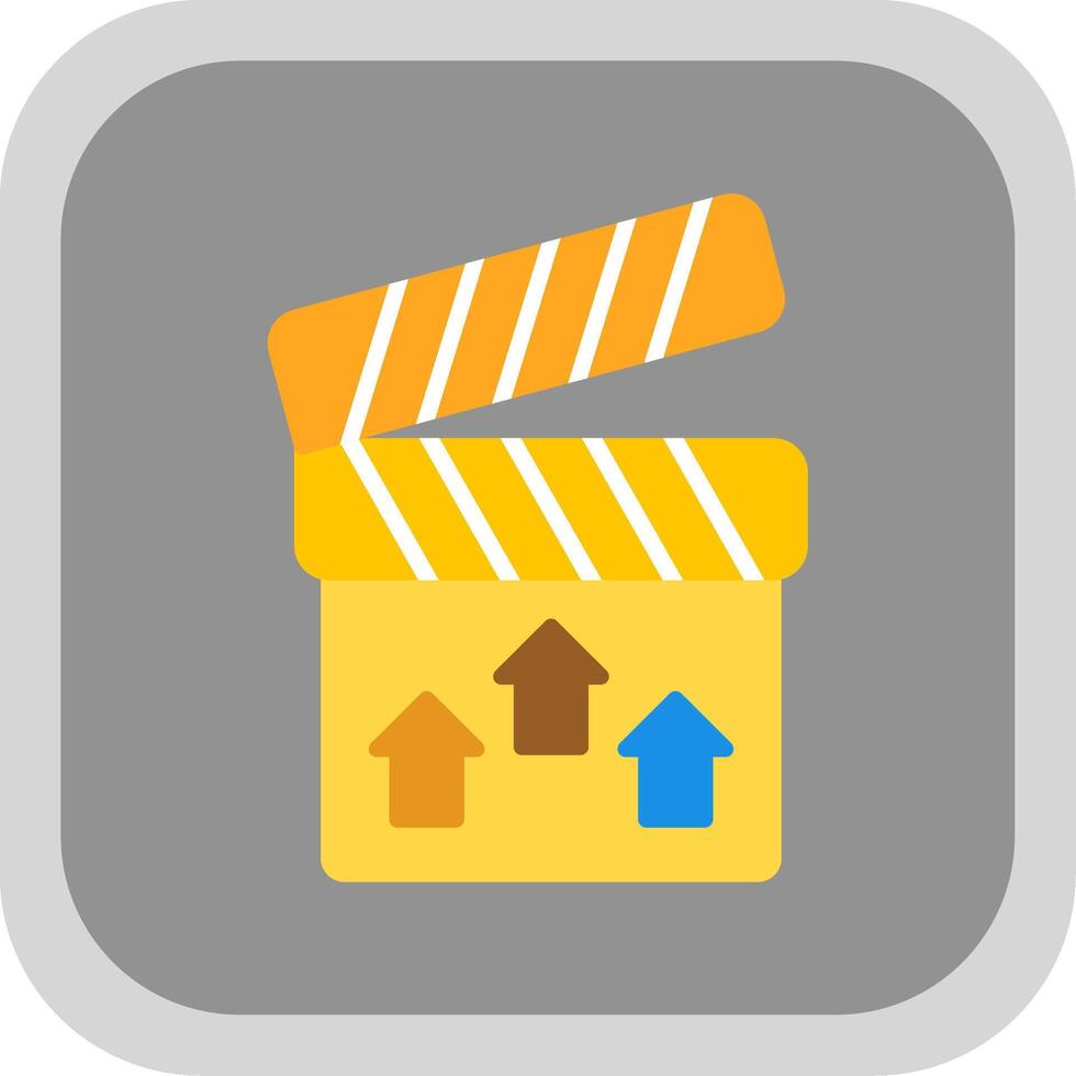 Clapperboard Flat round corner Icon Design vector
