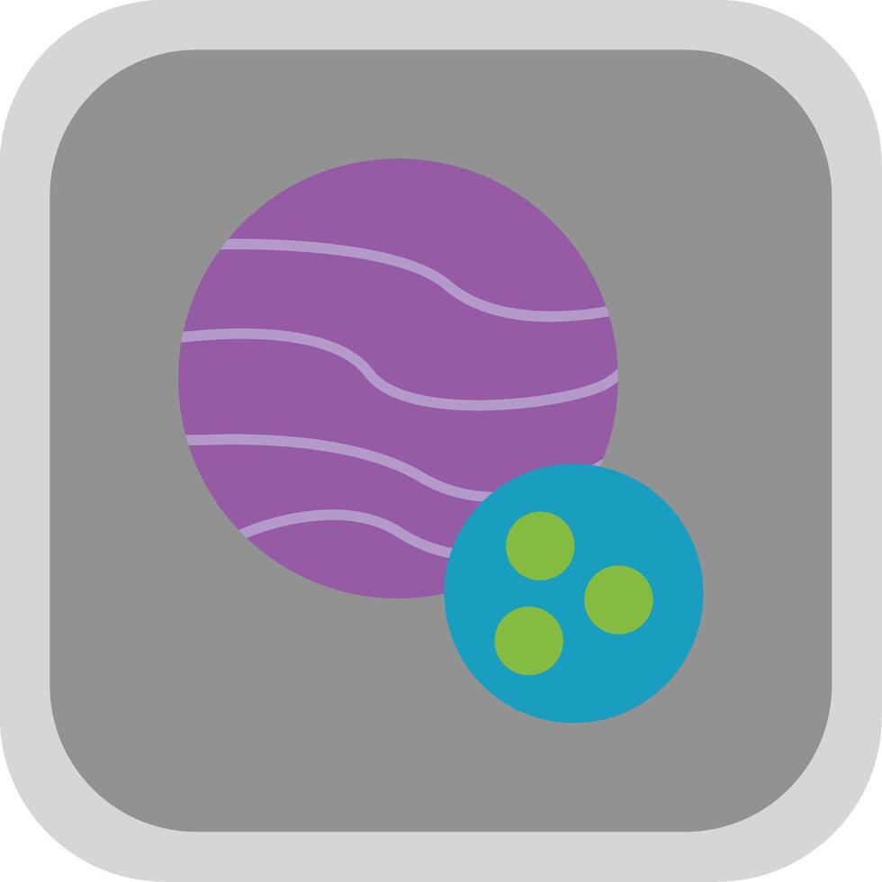 Planet Flat round corner Icon Design vector