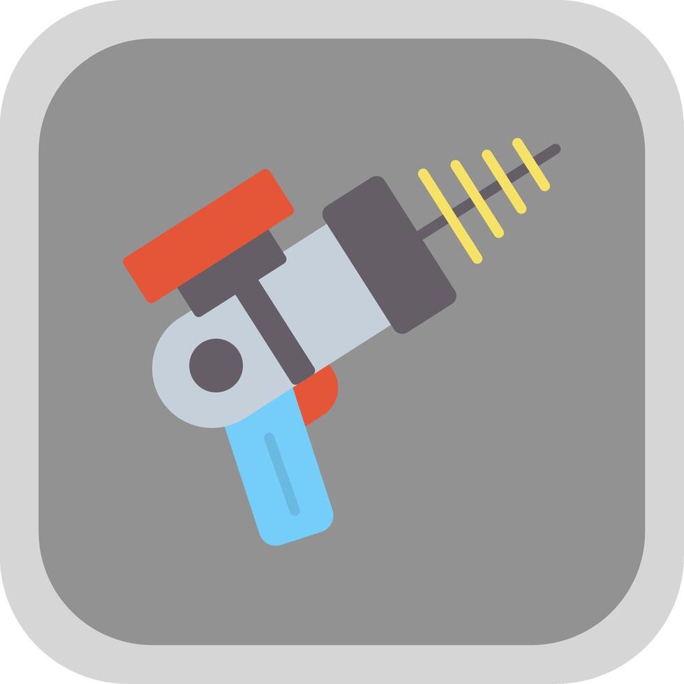 Laser Gun Flat round corner Icon Design vector