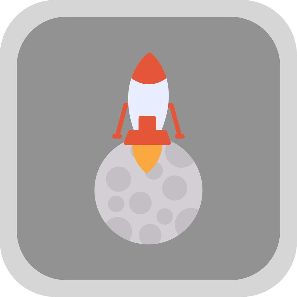 Moon Landing Flat round corner Icon Design vector