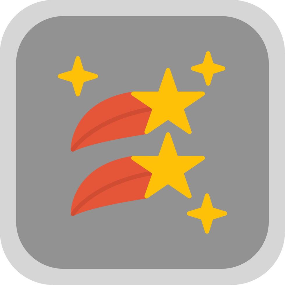 Shooting Stars Flat round corner Icon Design vector