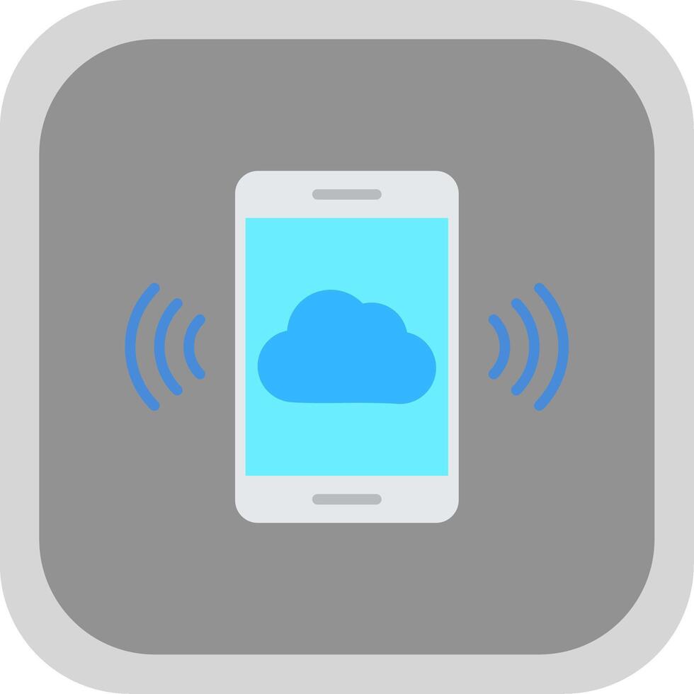Mobile Cloud Flat round corner Icon Design vector