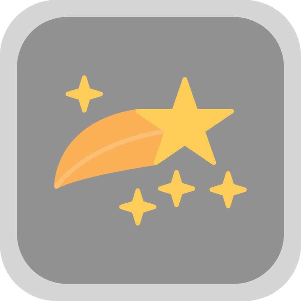 Shooting Star Flat round corner Icon Design vector