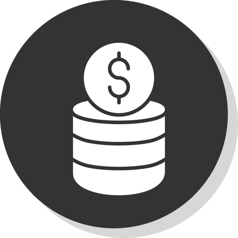 Coin Stack Glyph Shadow Circle Icon Design vector