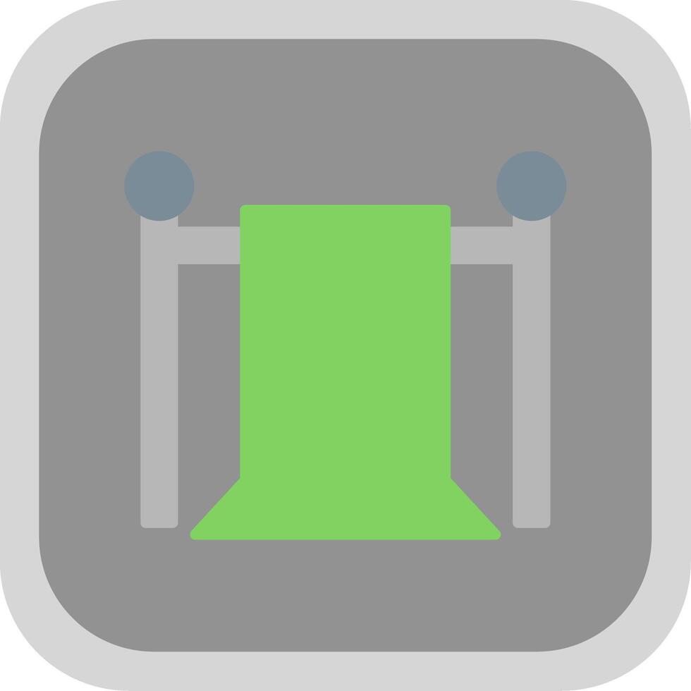 Green Screen Flat round corner Icon Design vector