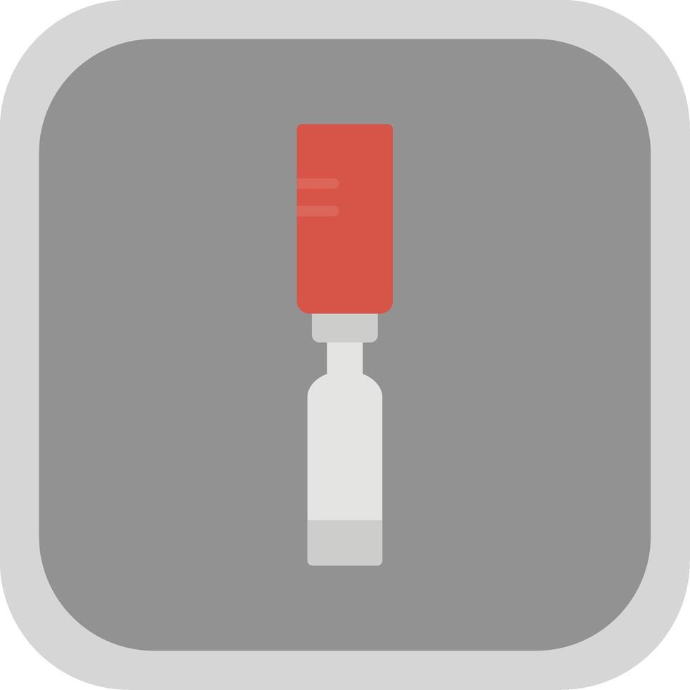 Chisel Flat round corner Icon Design vector