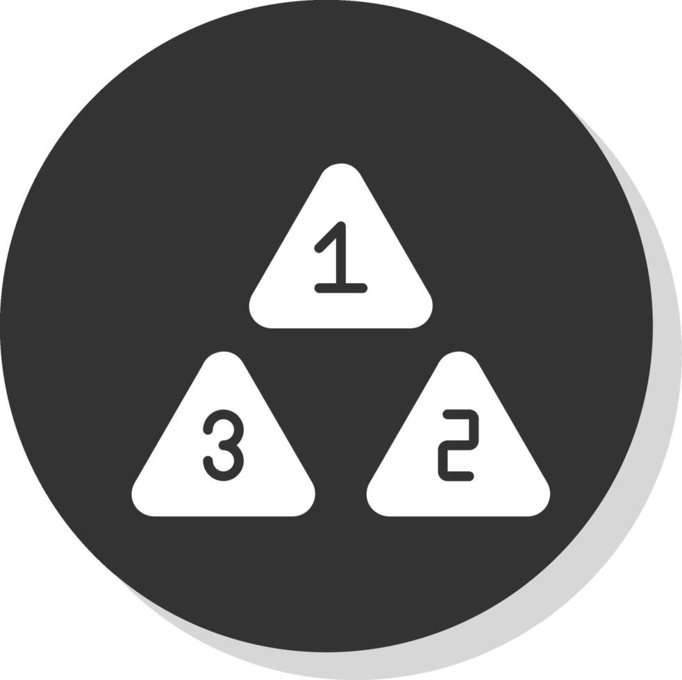 Numbers Glyph Shadow Circle Icon Design vector
