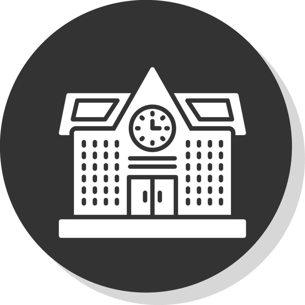 University Glyph Shadow Circle Icon Design vector
