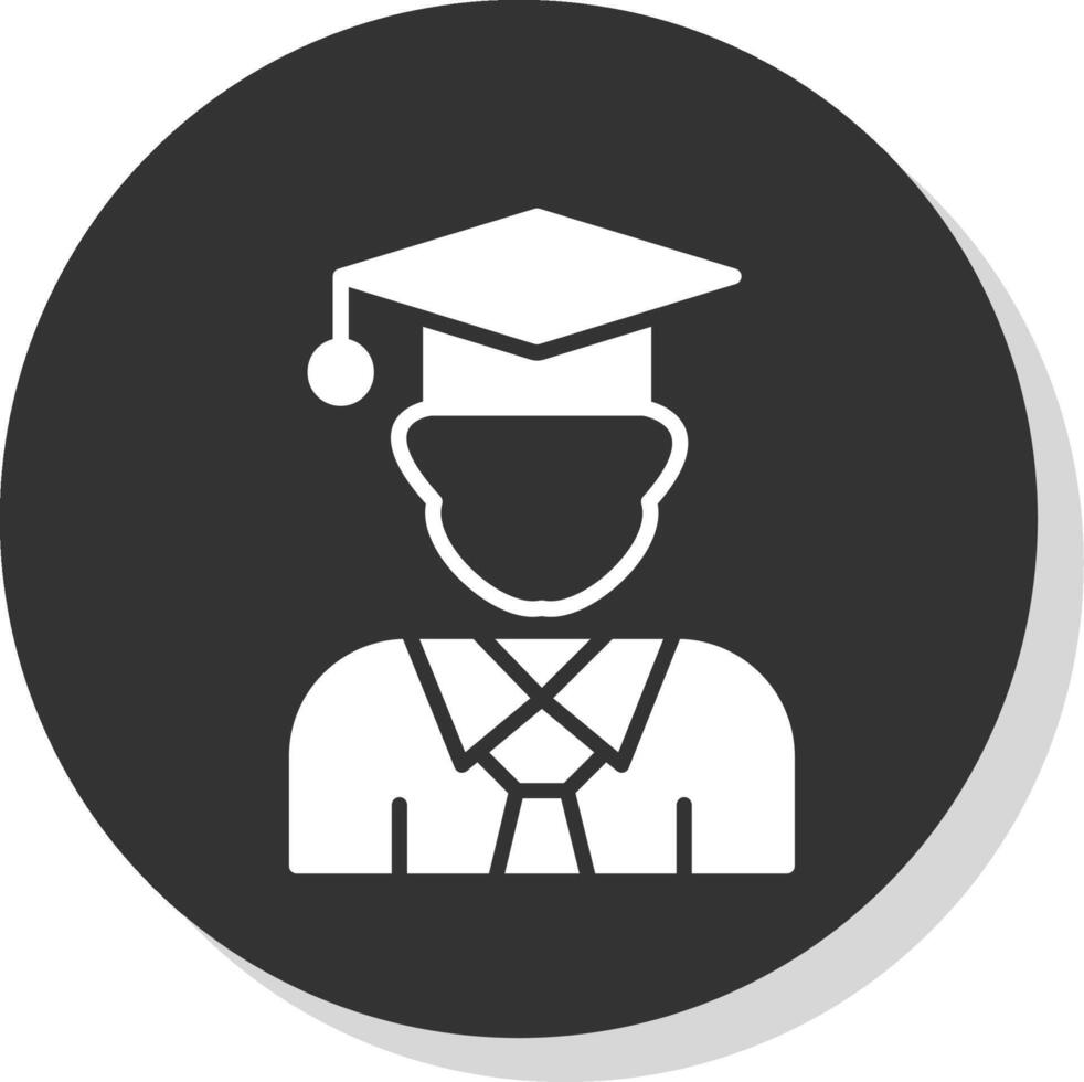 Graduation Glyph Shadow Circle Icon Design vector