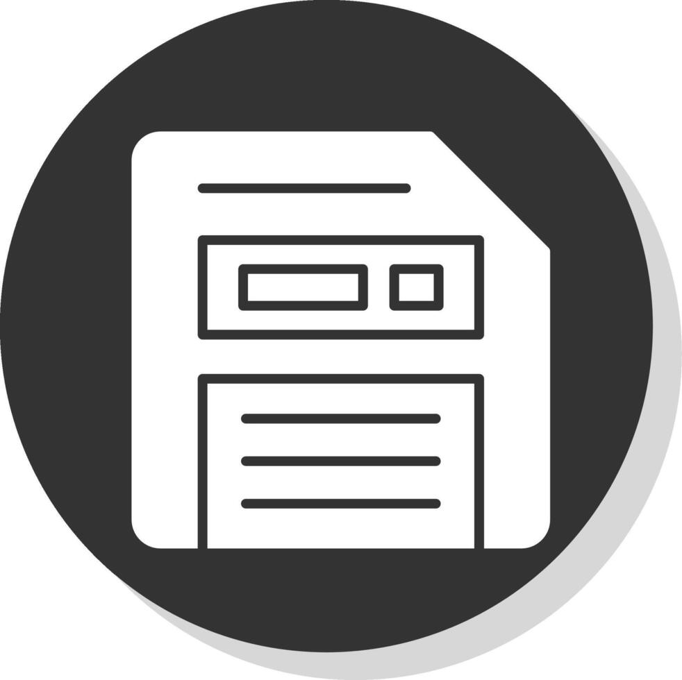 Floppy Disk Glyph Shadow Circle Icon Design vector